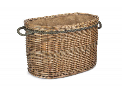 Medium Oval Antique Firewood Basket