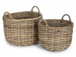 Large Curved Base Rattan Firewood Basket