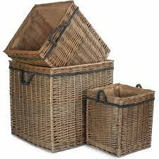 Large Square Antique Storage Bakset